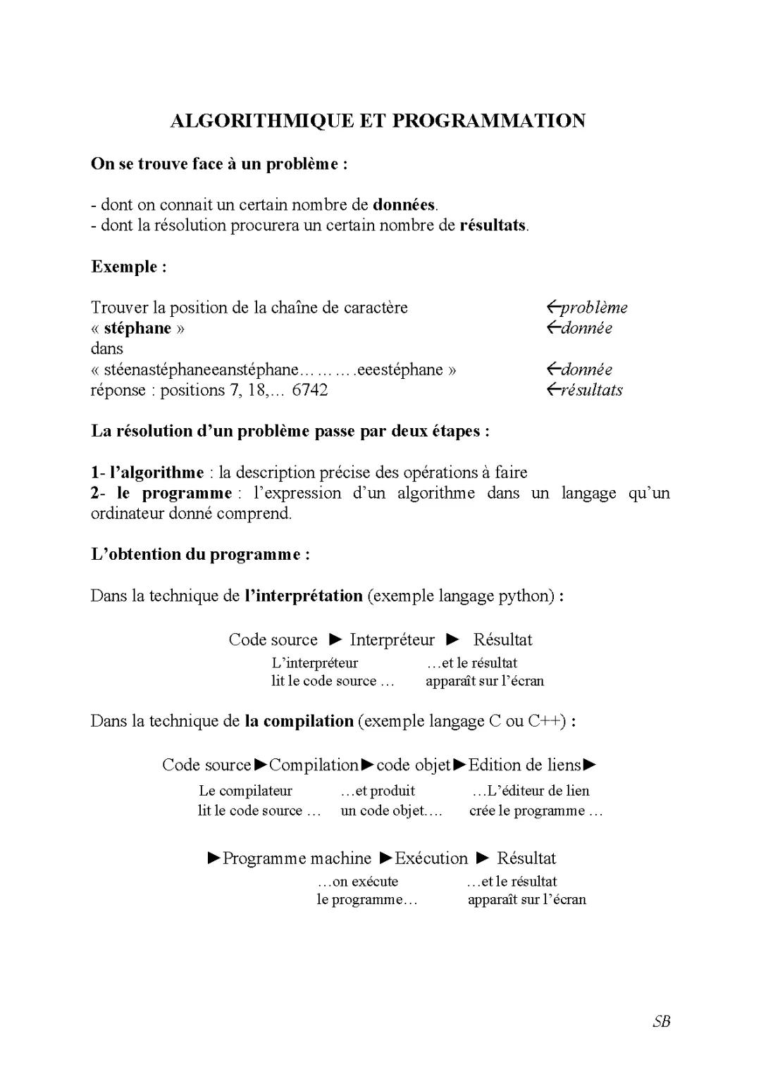 Les notions de variables informatiques
