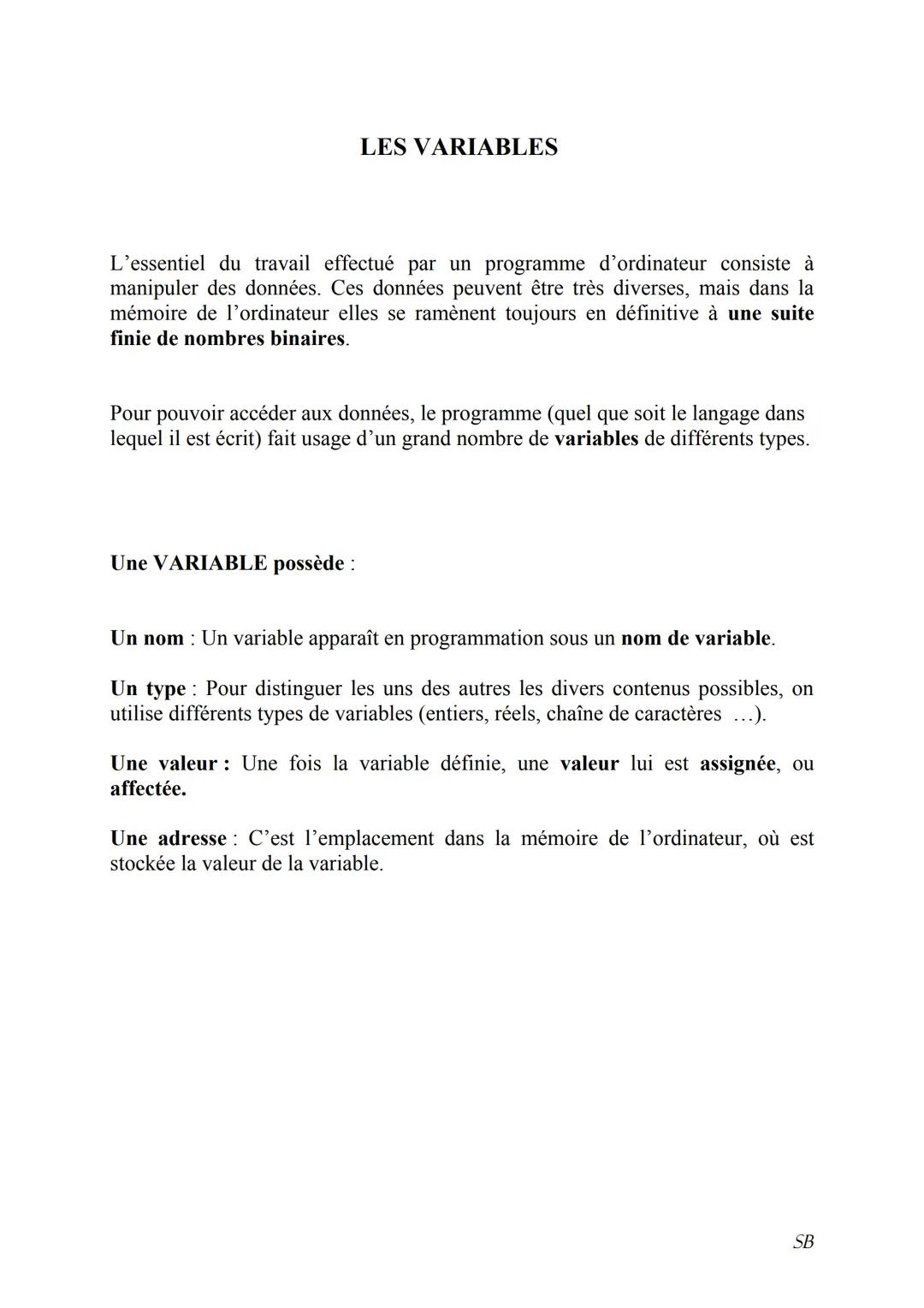 ALGORITHMIQUE ET PROGRAMMATION
On se trouve face à un problème :
- dont on connait un certain nombre de données.
dont la résolution procurer