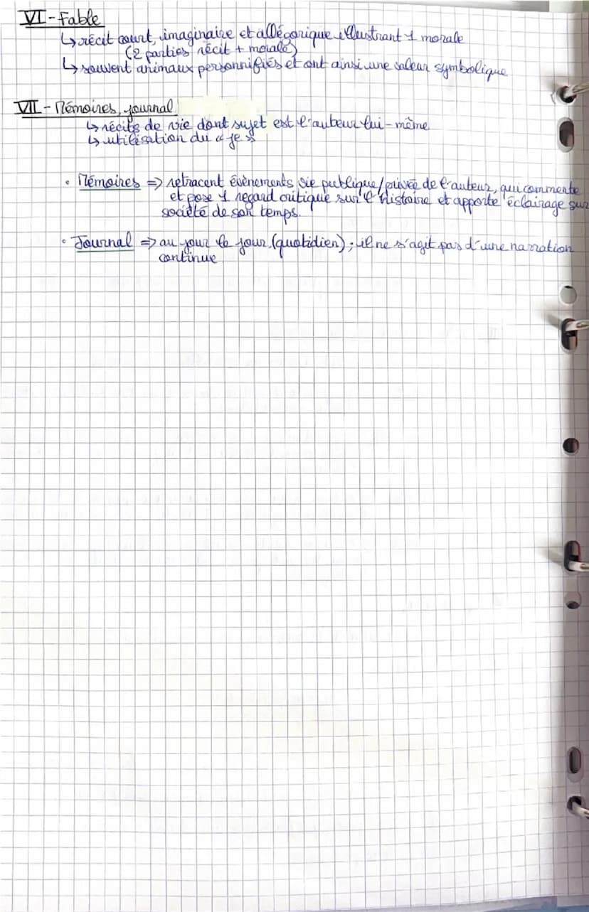 Genres littéraires
I- Autobiographie
↳ récit qu' une pers réelle fait de sa propre vie
Gauthenticité lieux, pers. It evenements présentés
↳ 