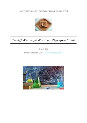 Know Corrigé d’un sujet d’oral en Physique-Chimie thumbnail