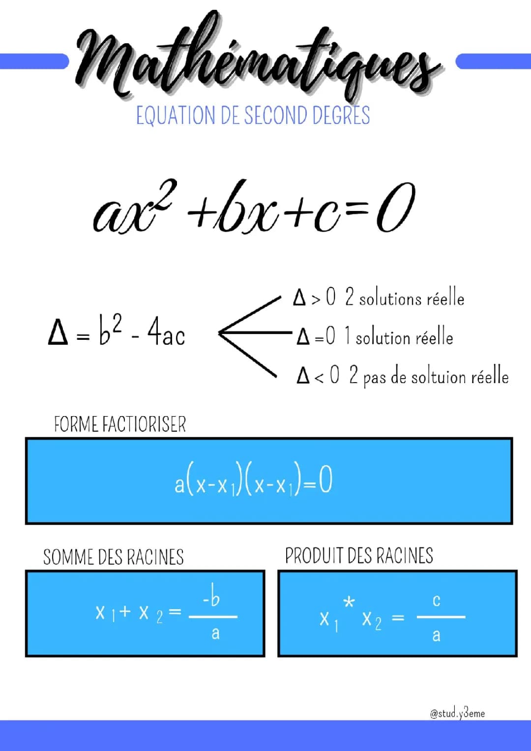 equation de second degrés 