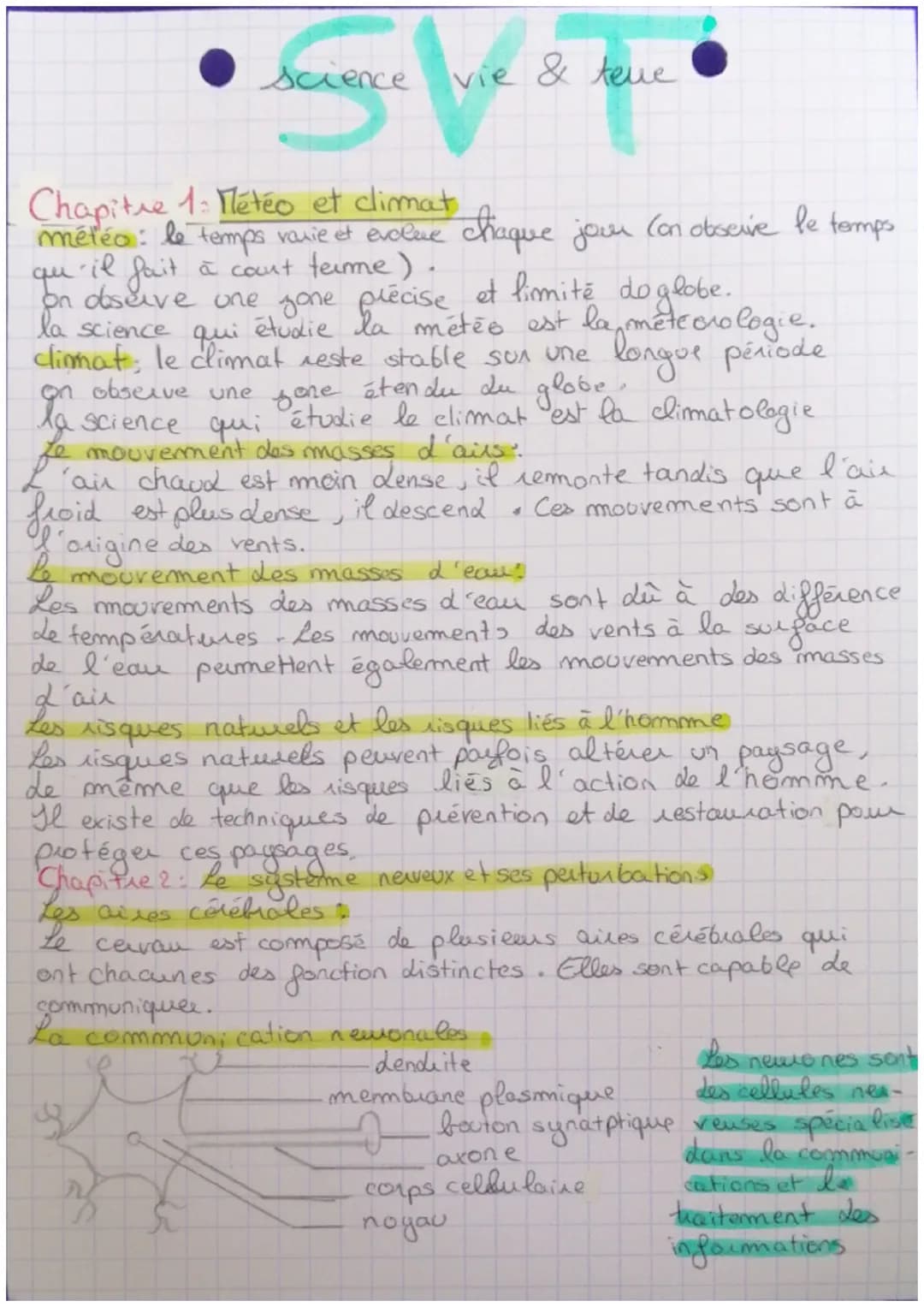 science
vie & teue
Chapitre 1: Météo et climat
météo : le temps varie et evoluve chaque jour (on observe le temps
qu
il
fait à count terme).