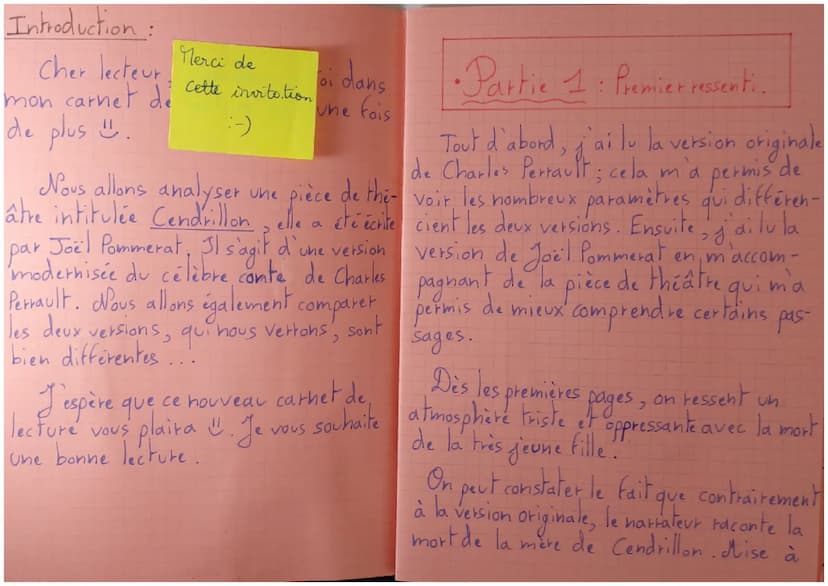 *
*
Mon carnet de lecture
Cendrillon
*
JOËL POMMERAT~
Cendrillo
Baptiste grondin, 2677
JOEL
POMMERAT Introduction:
Merci de
cher lecteur cet