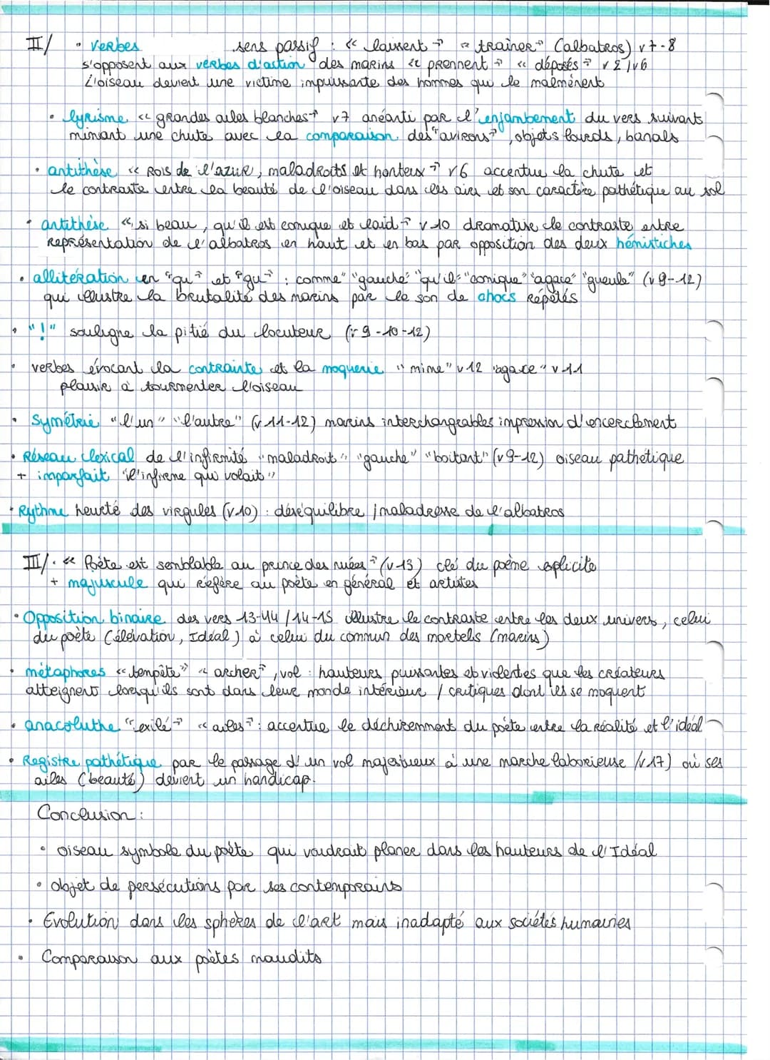 "L'albatros", les fleurs du mal
Baudelaire
introduction
:
• issu de la section "Spleen et Idéal"
• Idealisation du poète incompris
• Mêle la