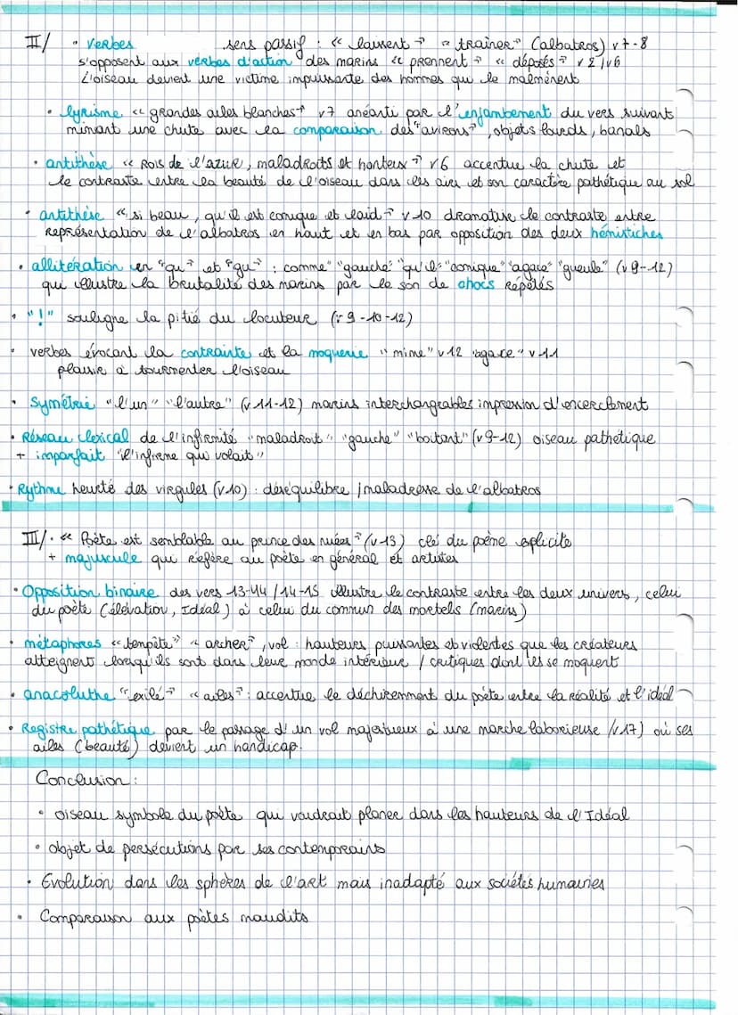 "L'albatros", les fleurs du mal
Baudelaire
introduction
:
• issu de la section "Spleen et Idéal"
• Idealisation du poète incompris
• Mêle la