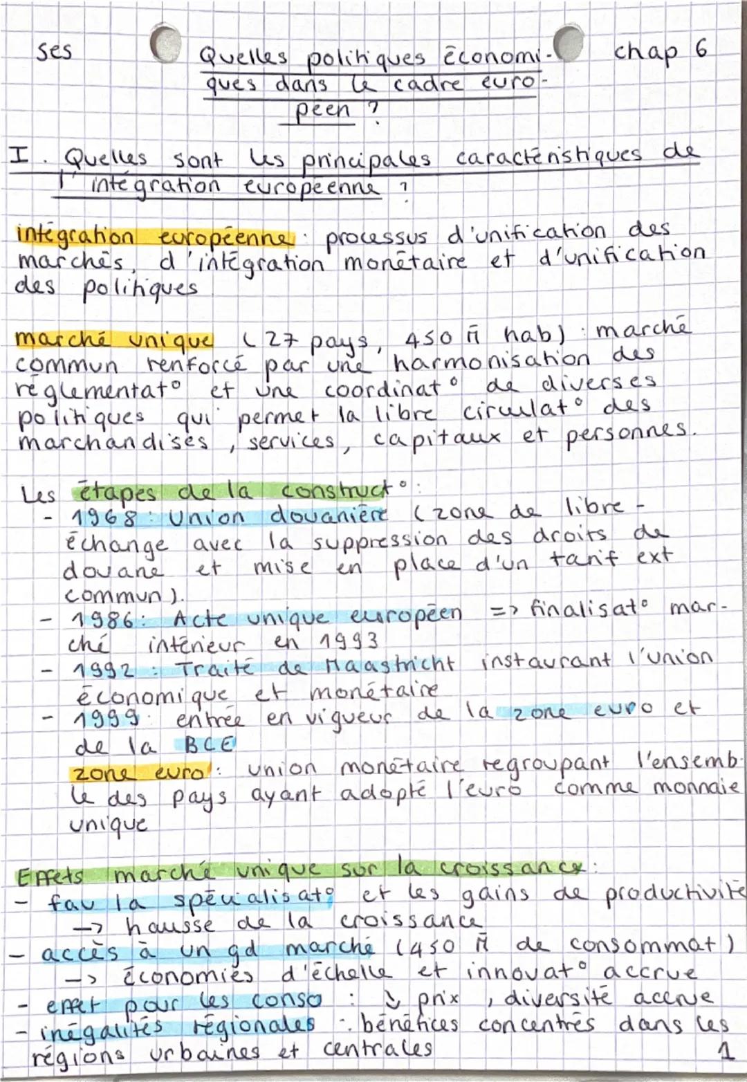 --- OCR Start ---
I
ses
Quelles politiques économi
ques dans le cadre euro
peen?
chap 6
Quelles sont les principales caractéristiques de
I i