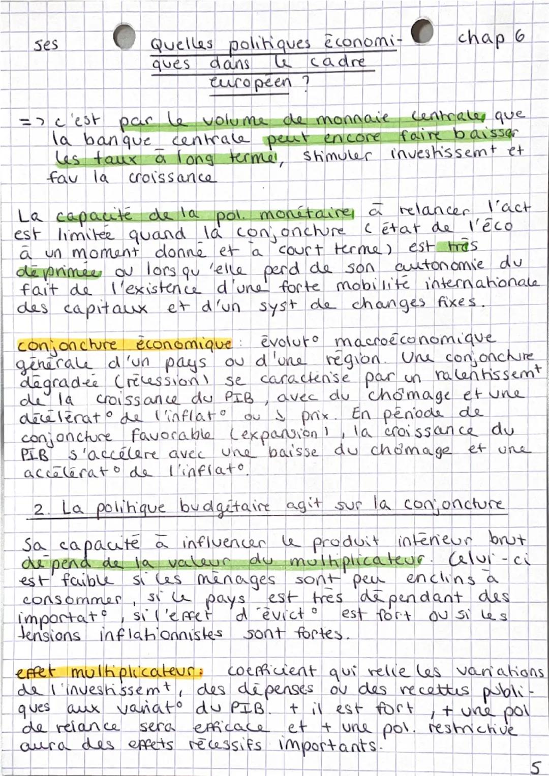 --- OCR Start ---
I
ses
Quelles politiques économi
ques dans le cadre euro
peen?
chap 6
Quelles sont les principales caractéristiques de
I i