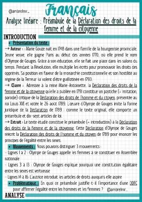 Know Préambule de la Déclaration des droits de la femme et de la citoyenne (analyse linéaire) thumbnail