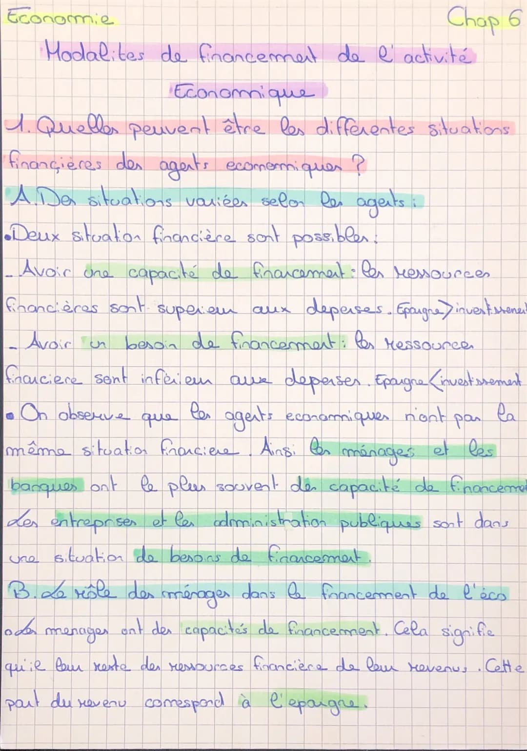 Economie
Chap 6
Arbitrage entre consommation et épargne
des ménages
1. L'arbitrage entre consomation et épargne des
i
merages:
• Le revenu d