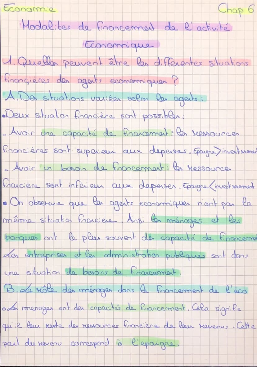 Economie
Chap 6
Arbitrage entre consommation et épargne
des ménages
1. L'arbitrage entre consomation et épargne des
i
merages:
• Le revenu d