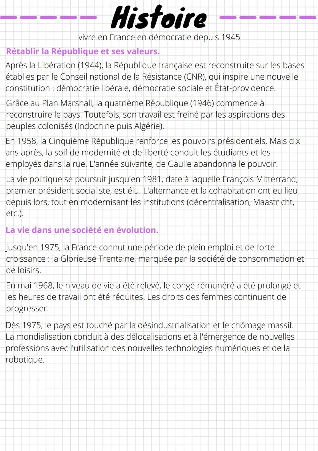 
<h2 id="rtablirlarpubliqueetsesvaleurs">Rétablir la République et ses valeurs</h2>
<p>Depuis la Libération en 1944, la République française