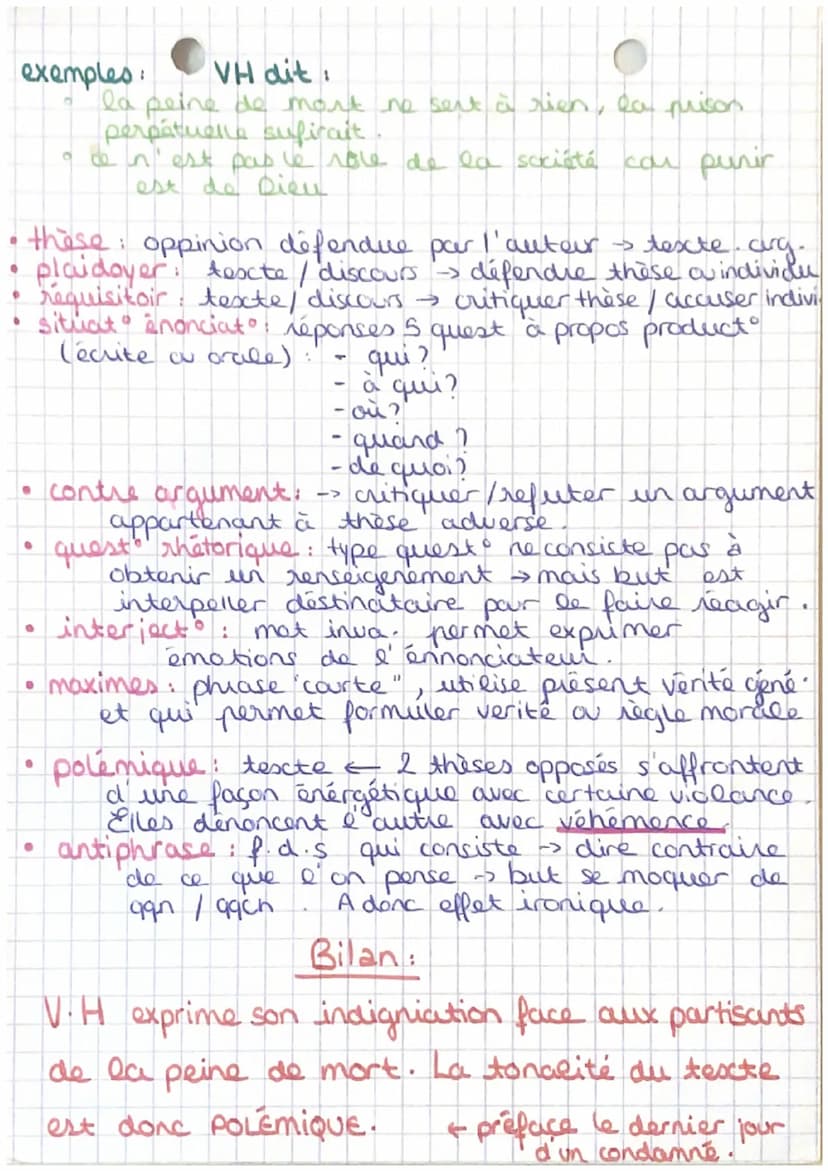 РА
Séquences:
O Contre peine de mort »
o littérature d'idées :
avis, opinion
genee litteraire ->
transmettre idée,
sur thème / sujet.
to uti