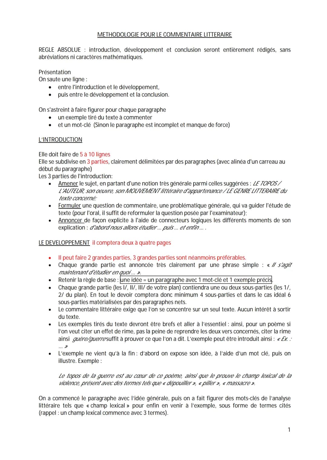 REGLE ABSOLUE introduction, développement et conclusion seront entièrement rédigés, sans
abréviations ni caractères mathématiques.
Présentat