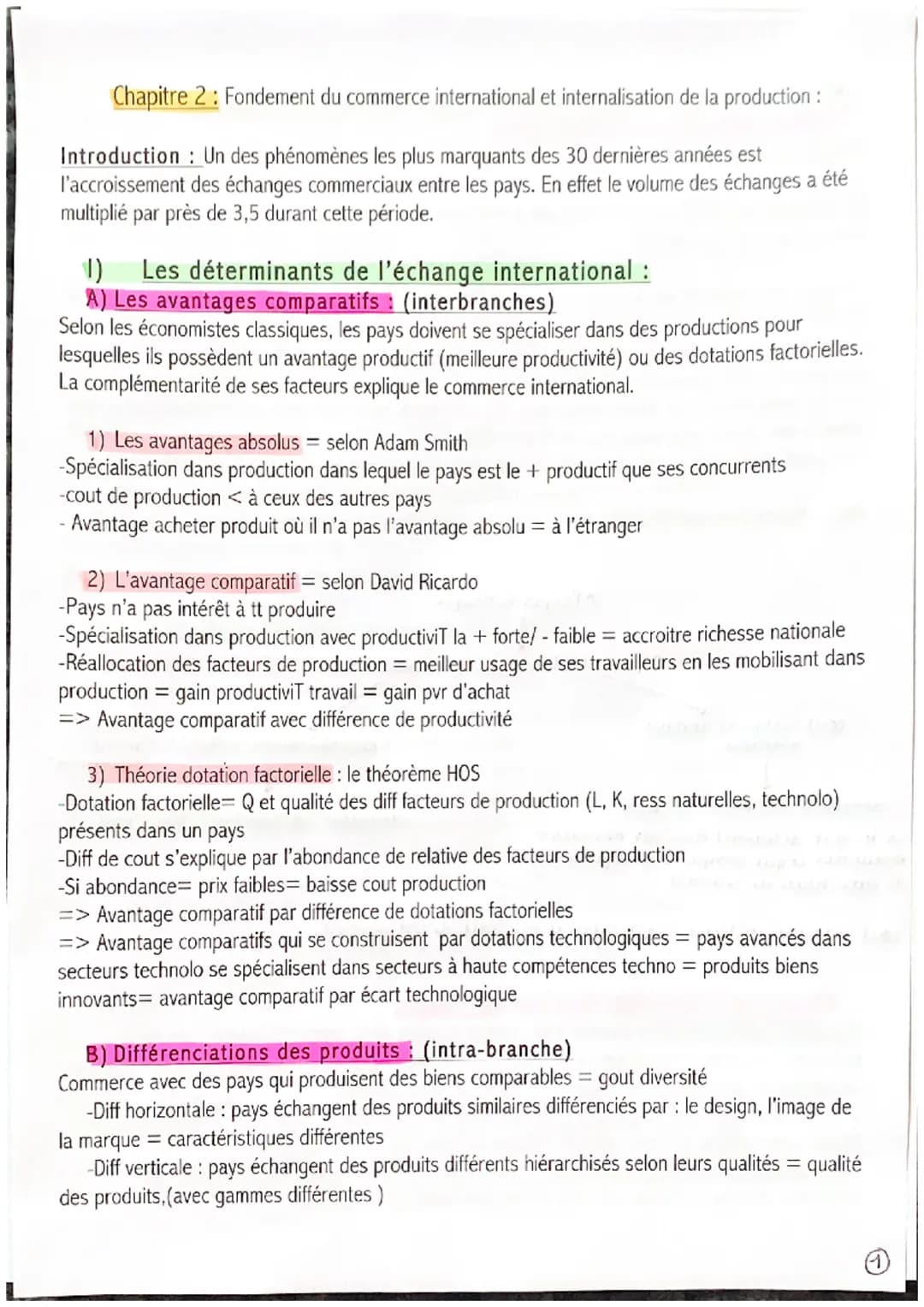 Chapitre 2: Fondement du commerce international et internalisation de la production:
Introduction : Un des phénomènes les plus marquants des