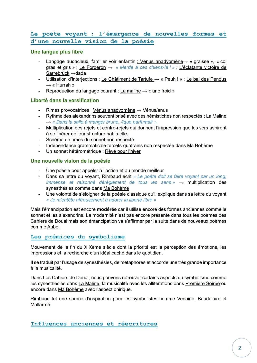 --- OCR Start ---
Dissertation Rimbaud : les
thèmes majeurs des Cahiers de
Douai
La révolte dans Les Cahiers de Douai
Rimbaud vit dans une é