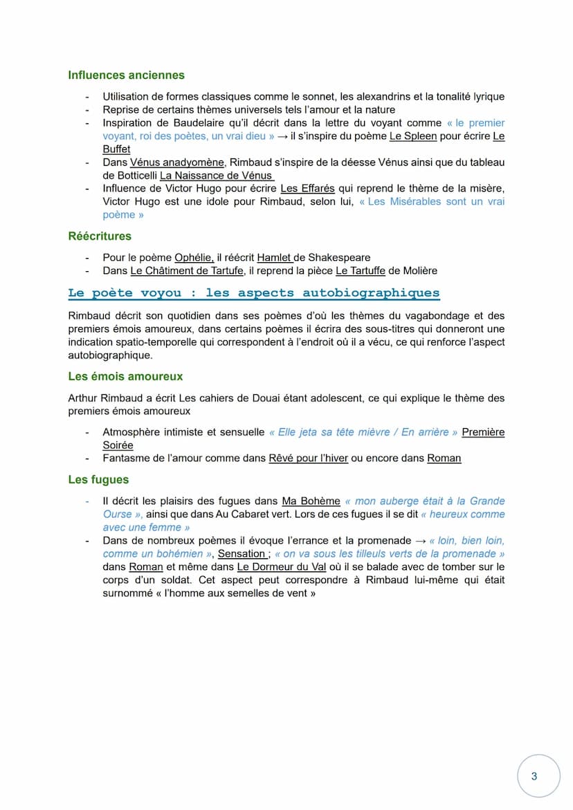 --- OCR Start ---
Dissertation Rimbaud : les
thèmes majeurs des Cahiers de
Douai
La révolte dans Les Cahiers de Douai
Rimbaud vit dans une é
