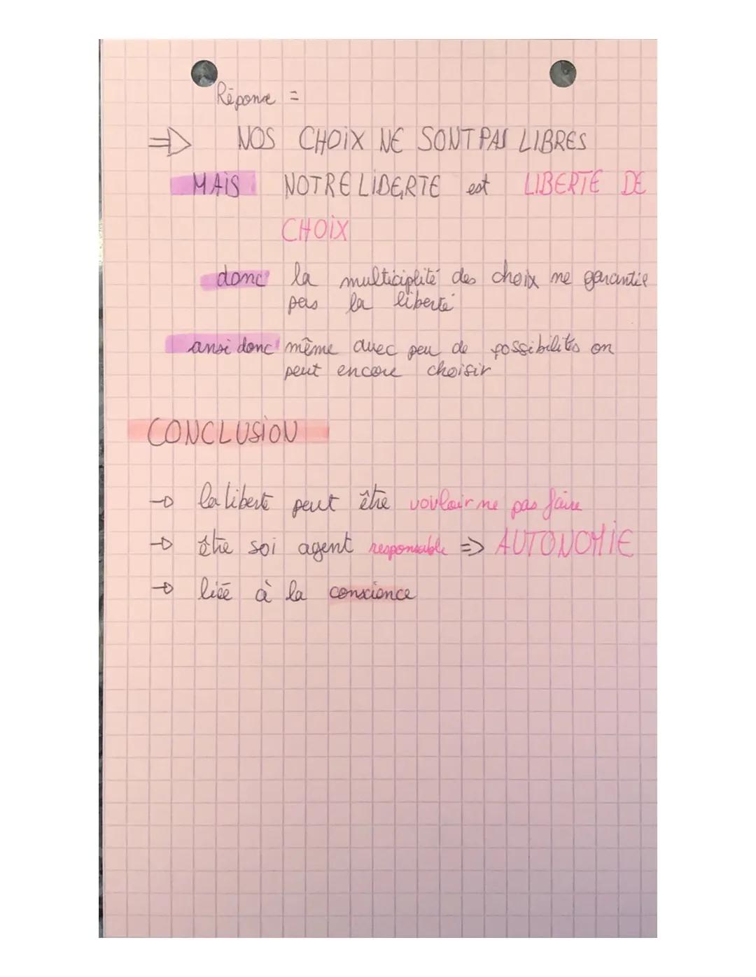 Choisir
diberté
MAIST
Cours 5: la liberté
de la volonté
Nos choix sent-ils libres?
si volontaires alors les choix sont libres
ça revient a c