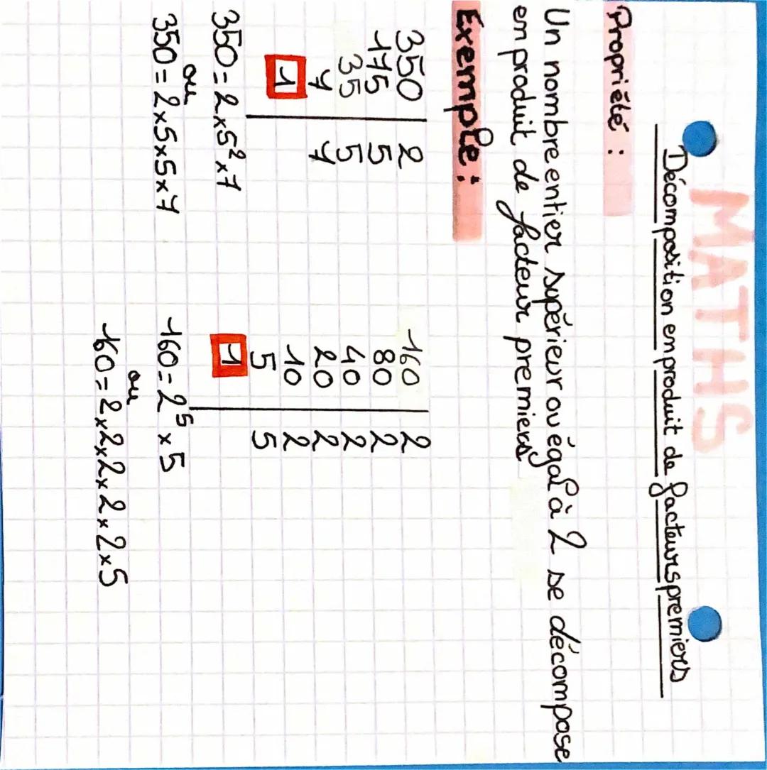 Décomposition en facteurs premiers : Exercices simples pour les 3ème et 5ème