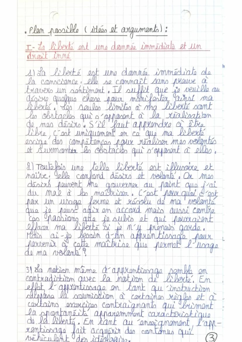 Doit
on apprendre
à être libre?
VIL
1 À faire
au bravillion)
• Analyse des termes du sujet;
Faut-il : du verbe falloir,
L> exprime la nécess