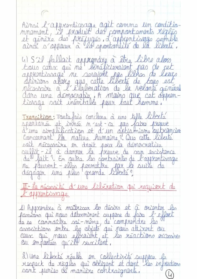 Doit
on apprendre
à être libre?
VIL
1 À faire
au bravillion)
• Analyse des termes du sujet;
Faut-il : du verbe falloir,
L> exprime la nécess