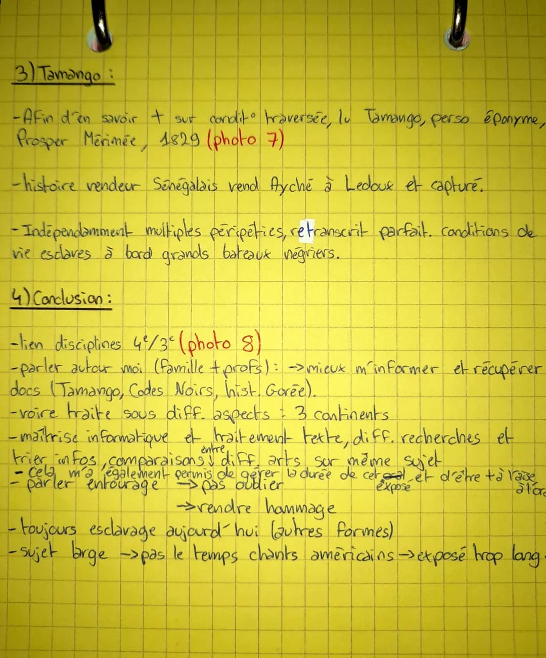 Oral brevet
1) Intro: -présentation, sujet, parcours
-disciplines concernées + voyages
-plan: -commerce triangulaire
-voyages
- Tamango
- co