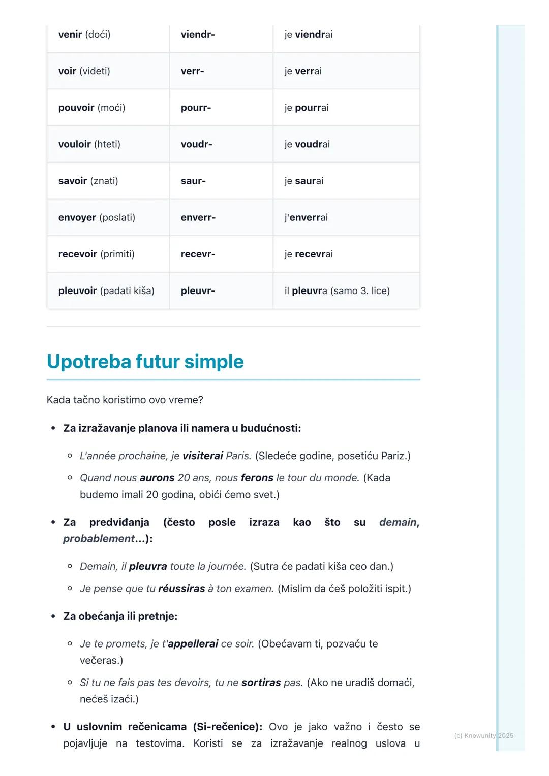 # Futur Simple

## Uvod u futur simple

Futur simple je prosto buduće vreme u francuskom jeziku. Koristimo ga da
govorimo o radnjama koje će
