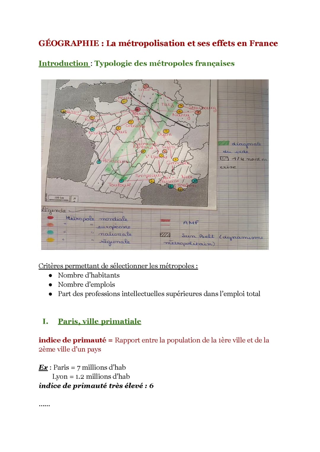  La métropolisation et ses effets en France