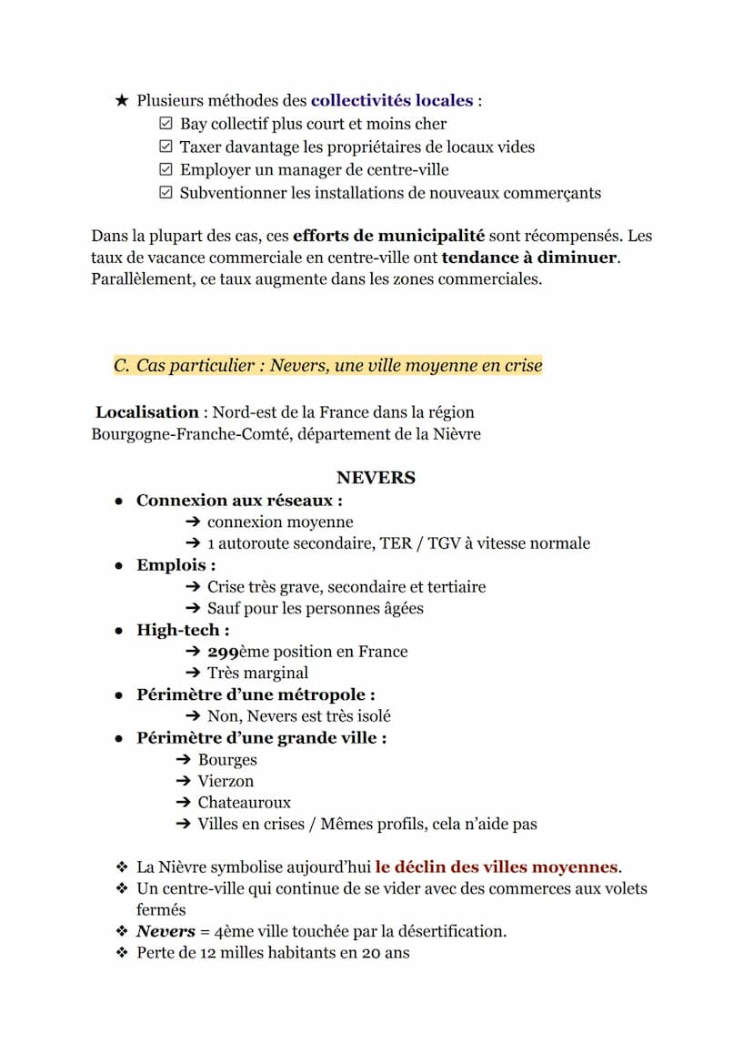 --- OCR Start ---
GÉOGRAPHIE: La métropolisation et ses effets en France
Introduction: Typologie des métropoles françaises
Legende
Poordea
I