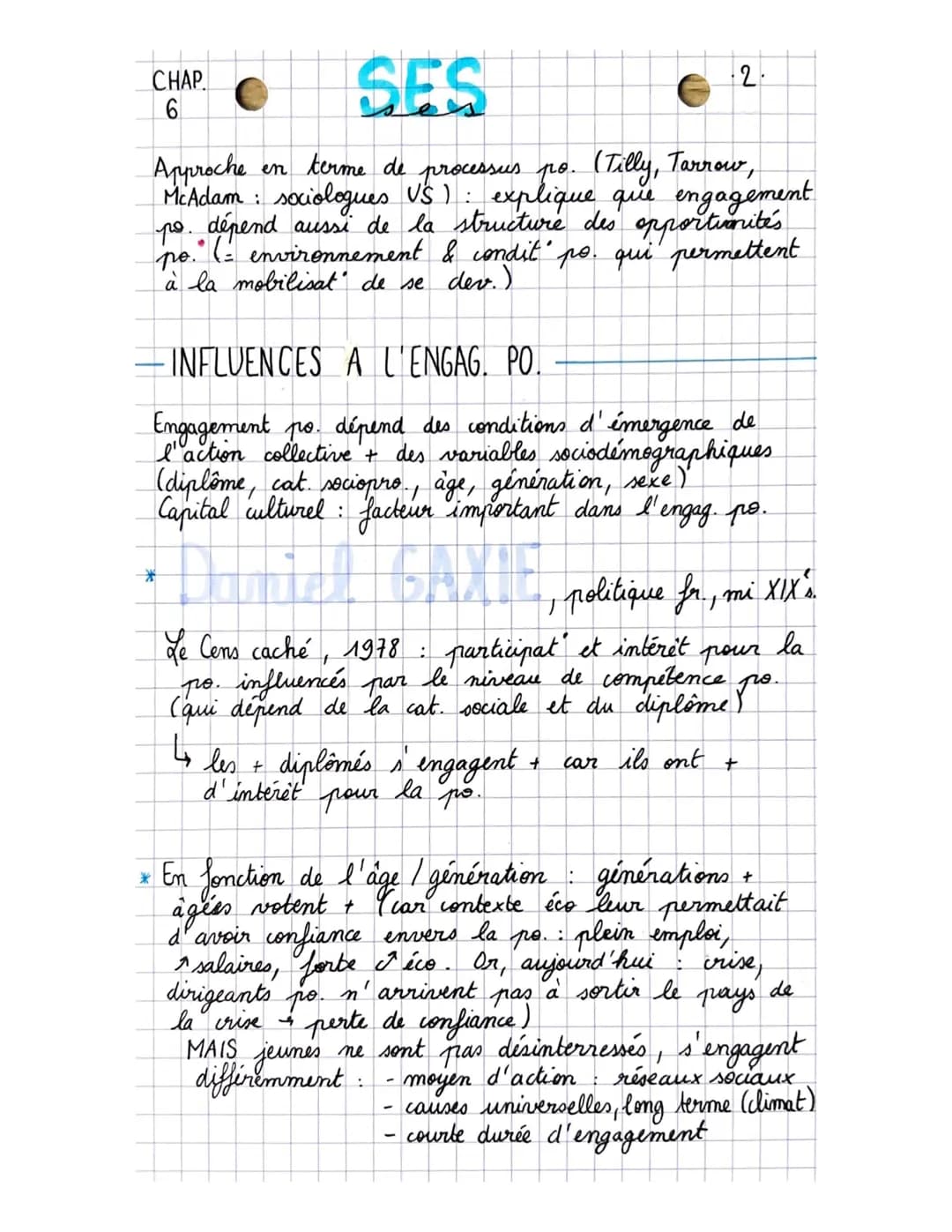 SES
Comment expliquer l'engagement politique au sein
des société's démocratiques ?
sciences politique
CHAP
6
Engagement politique → ensemble