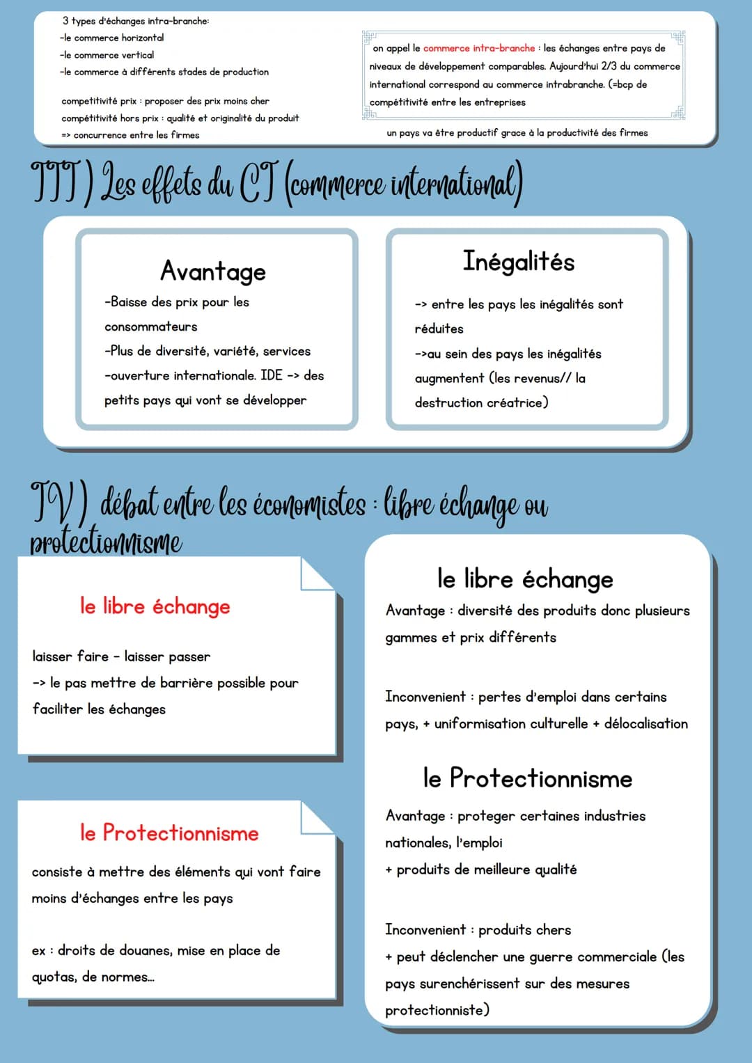 Quels sont les
Chapitre
fondements du
3 International
T) comprendre la spécialisation des pays
Les théories
-> Adam smith: avantage absolu
(