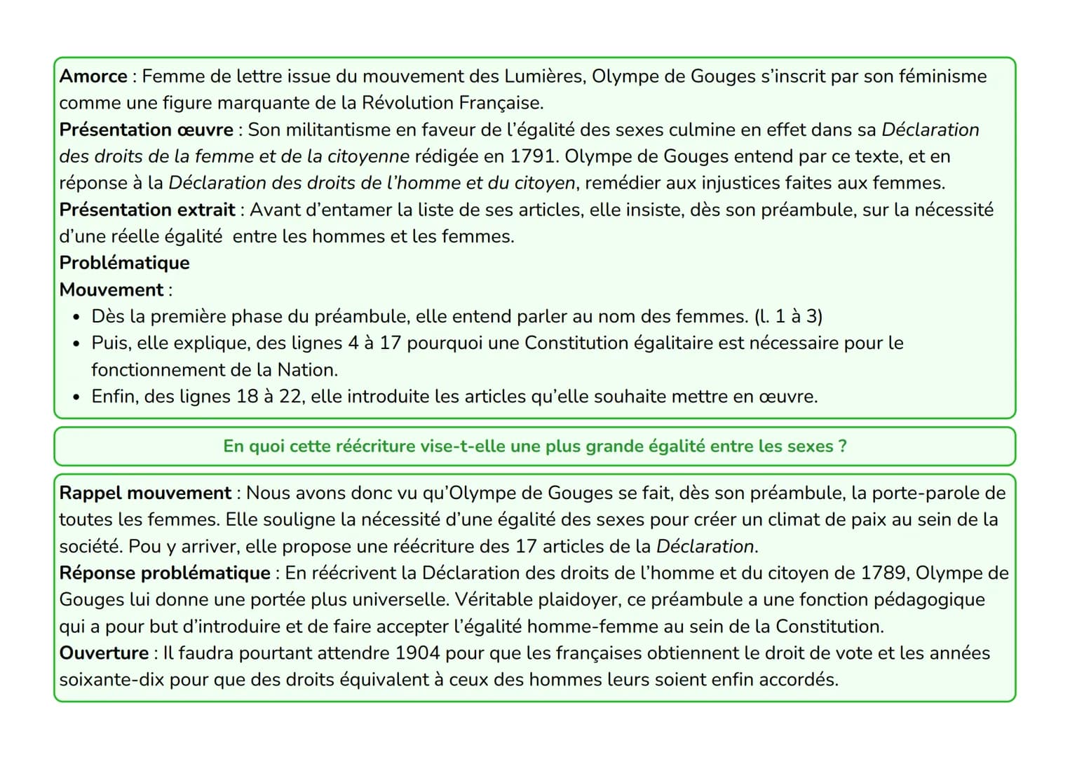 En quoi cette réécriture vise-t-elle une plus grande égalité entre les sexes?
Enumération /rythme ternaire = concerne toutes les femmes, sol