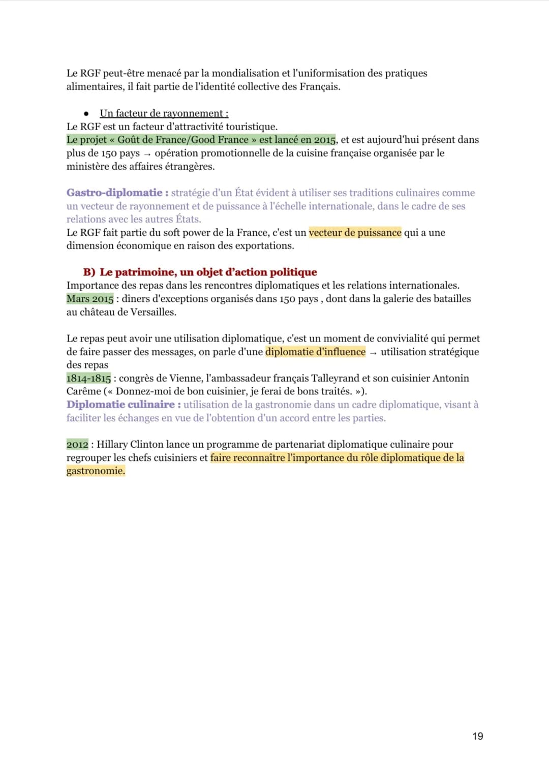 IDENTIFIER, PROTÉGER, VALORISER LE PATRIMOINE : ENJEUX
GÉOPOLITIQUES
AXE CONCLUSIF: La France et le patrimoine, des actions majeures de
valo