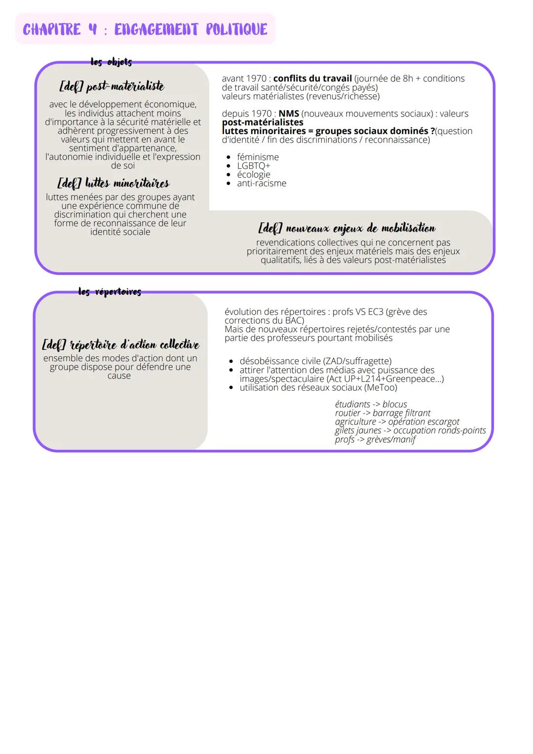 SCIENCE PO
L'engagement politique
V Les formes et déterminants de l'engagement politique
A/ Les multiples formes d'engagement: écologie
B/ L