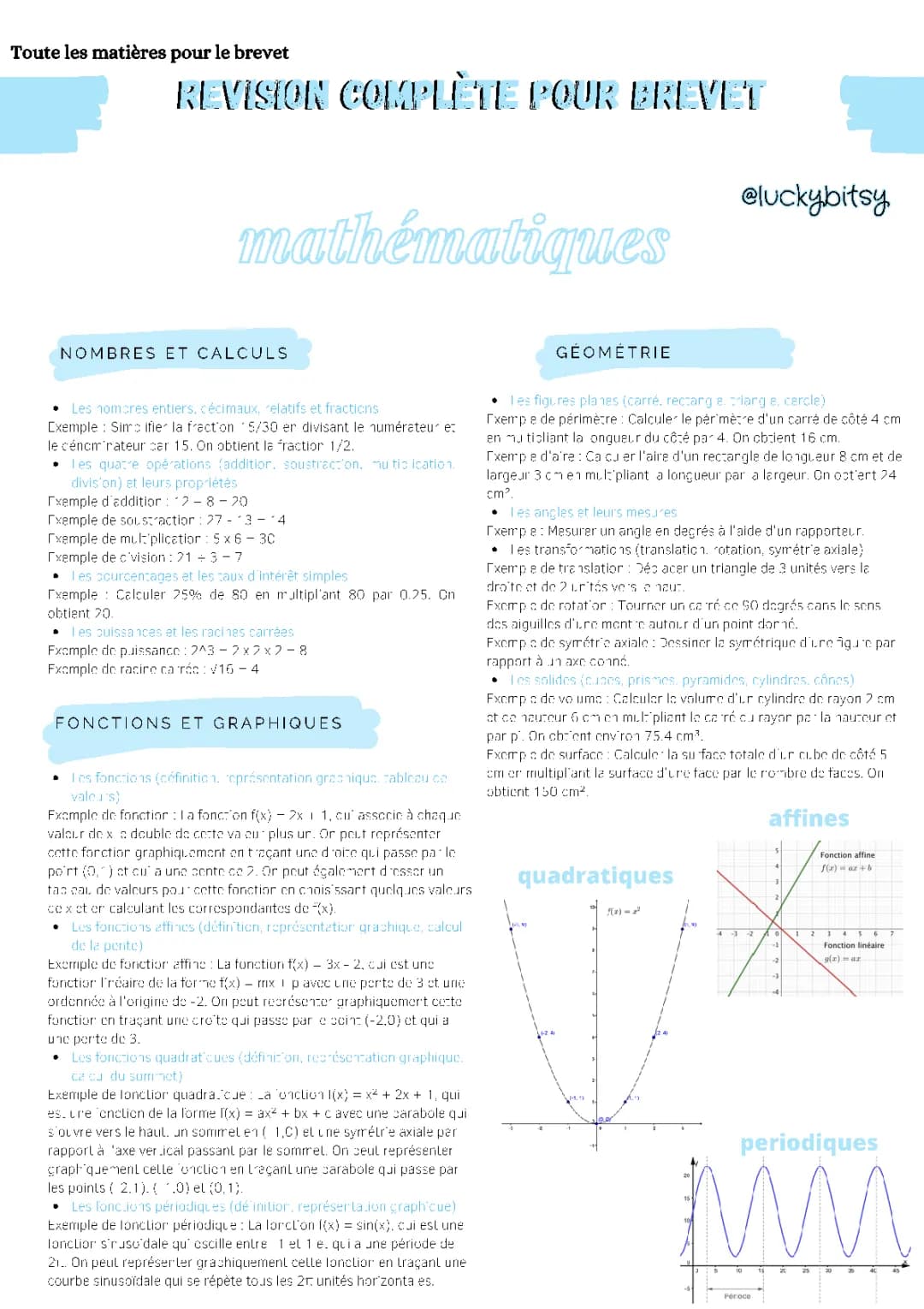 Révision Brevet Gratuit: Fiches, Sujets Corrigés et Exercices PDF 2023-2024