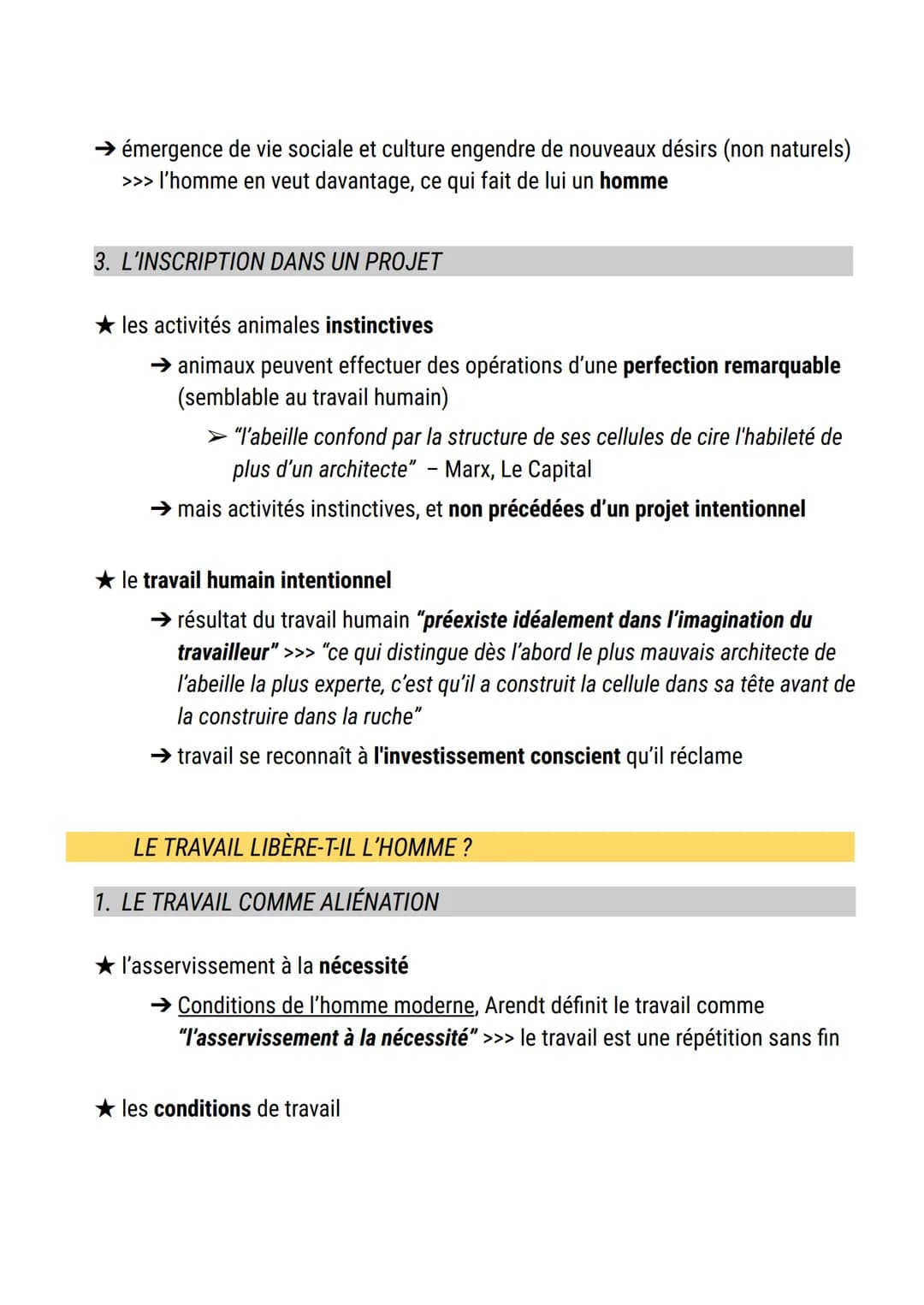 Le travail
définition travail :
1. au sens large, tout à la fois activité productrice d'artifices et résultat de cette
activité
2. au sens é