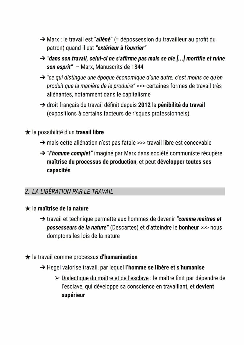 Le travail
définition travail :
1. au sens large, tout à la fois activité productrice d'artifices et résultat de cette
activité
2. au sens é