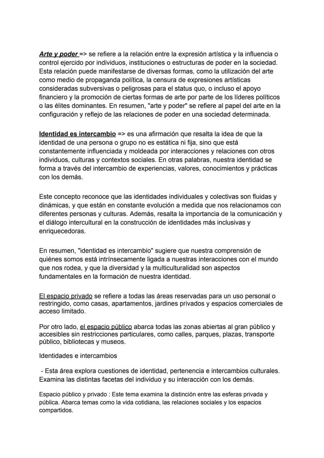 Arte y poder => se refiere a la relación entre la expresión artística y la influencia o
control ejercido por individuos, instituciones o est