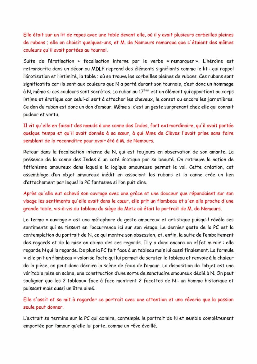 SCENE DES RUBANS LA PRINCESSE DE CLEVES
INTRO:
L'extrait de roman que nous allons étudier aujourd'hui est la scène des rubans du roman La
Pr