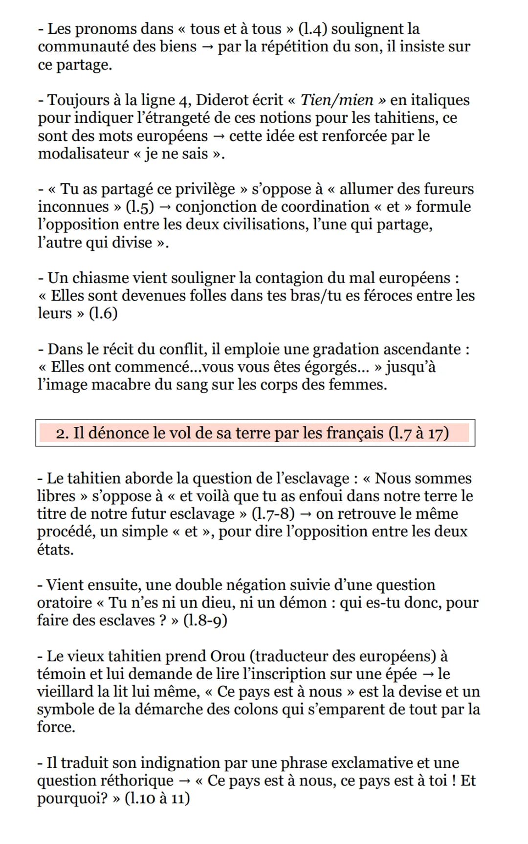 Texte 3 : Le discours du Tahitien -
Supplément au voyage de Bougainville
Denis Diderot
Introduction :
Ce texte est un extrait de l'œuvre « S