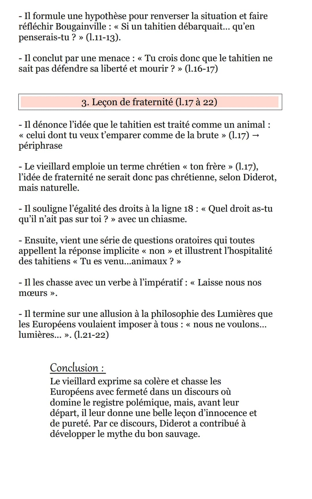 Texte 3 : Le discours du Tahitien -
Supplément au voyage de Bougainville
Denis Diderot
Introduction :
Ce texte est un extrait de l'œuvre « S