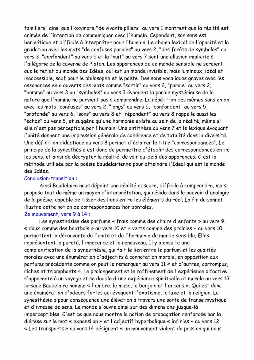 Poésie, << Correspondances », Les Fleurs du Mal, Baudelaire,
1857
Texte 3
Intro :
Contexte + auteur : Baudelaire, très influencé par le roma