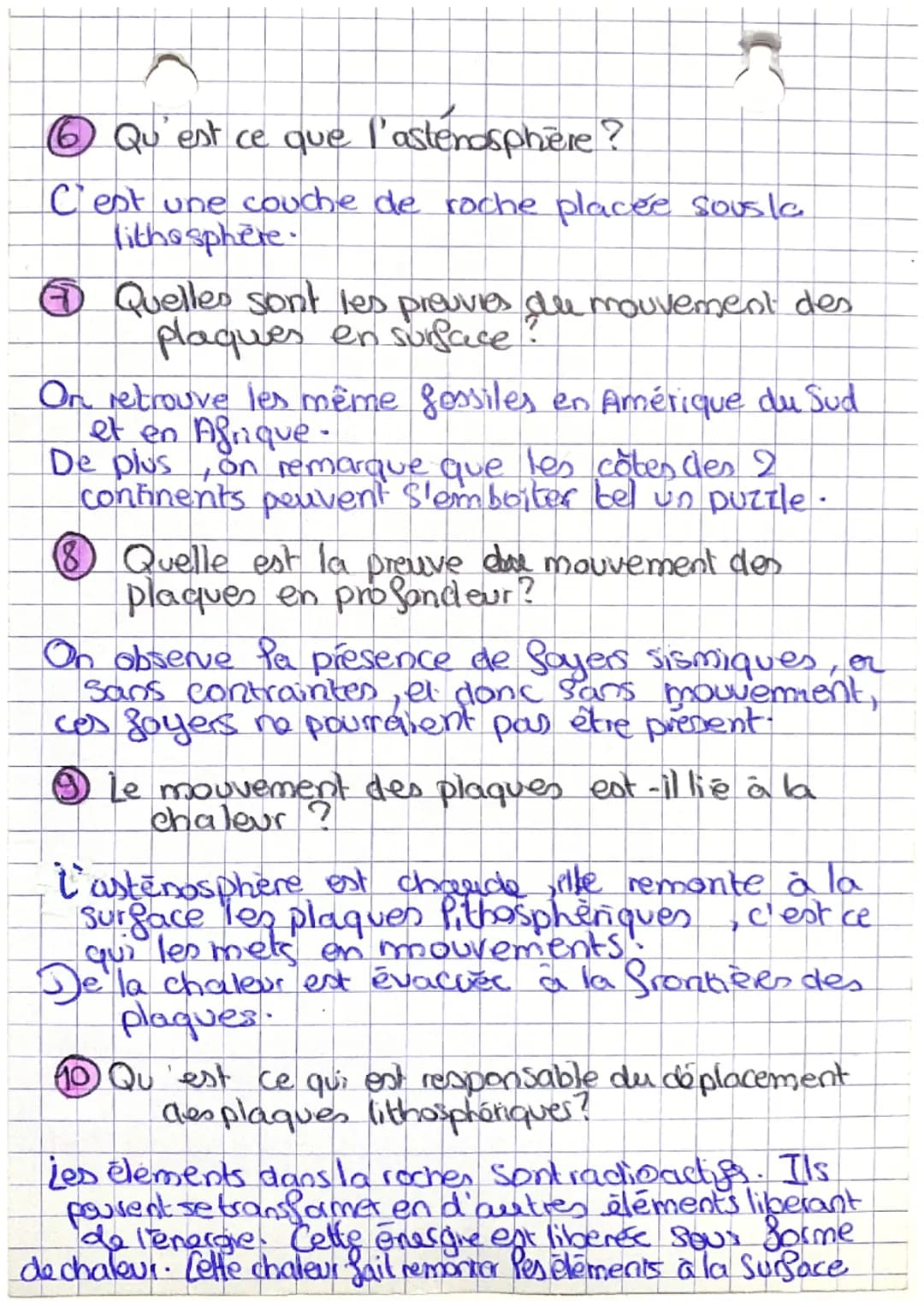 CHAPT: Dy de la Jene
of risques pour l'êtie
humain
11 Qu'est ce que une plaque tech tonique ?
Une plaque tectonique ou "lithospérique" est u