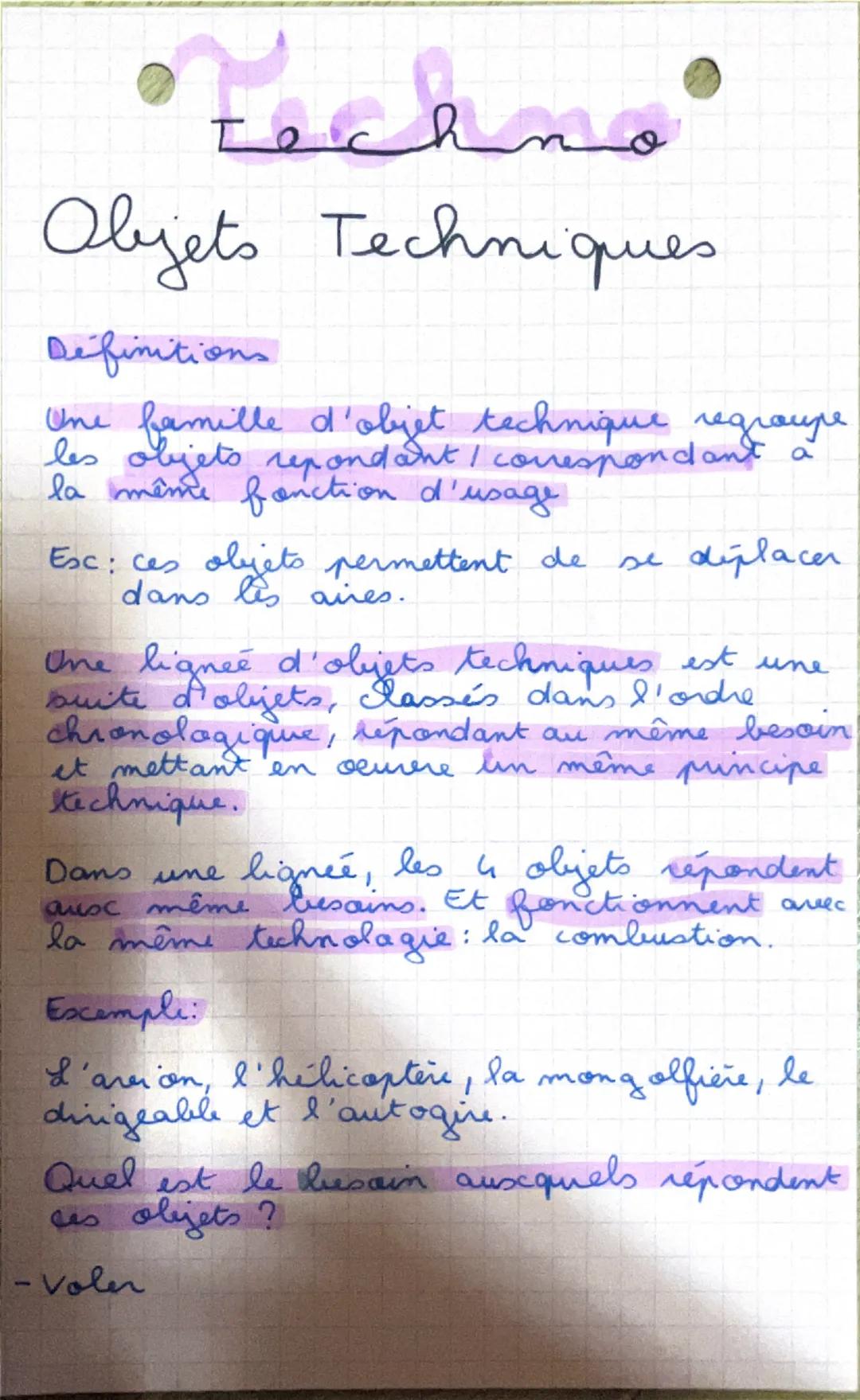 Les objets techniques 