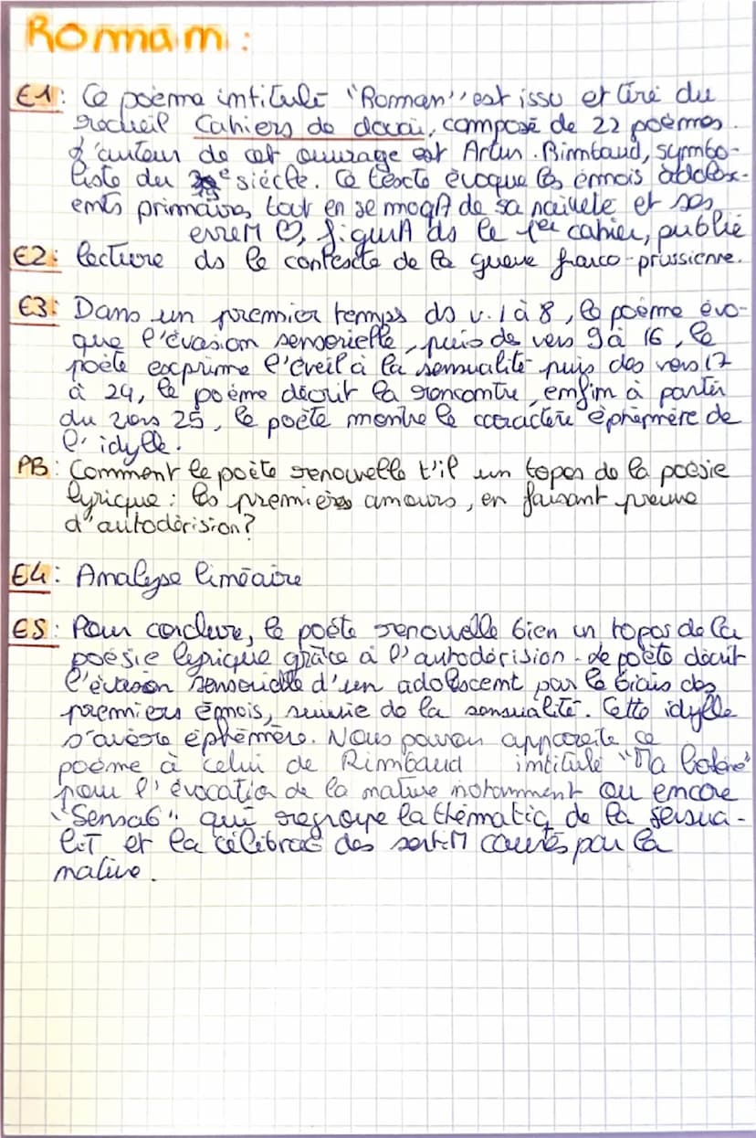 caractére
2'idylle
ephemen do
Au racatre
evasia
sensaiell
[
1
Dossier 1, Etude d'un oeuvre intégrale, Les Cahiers de Douai, Rimbaud
Texte 1
