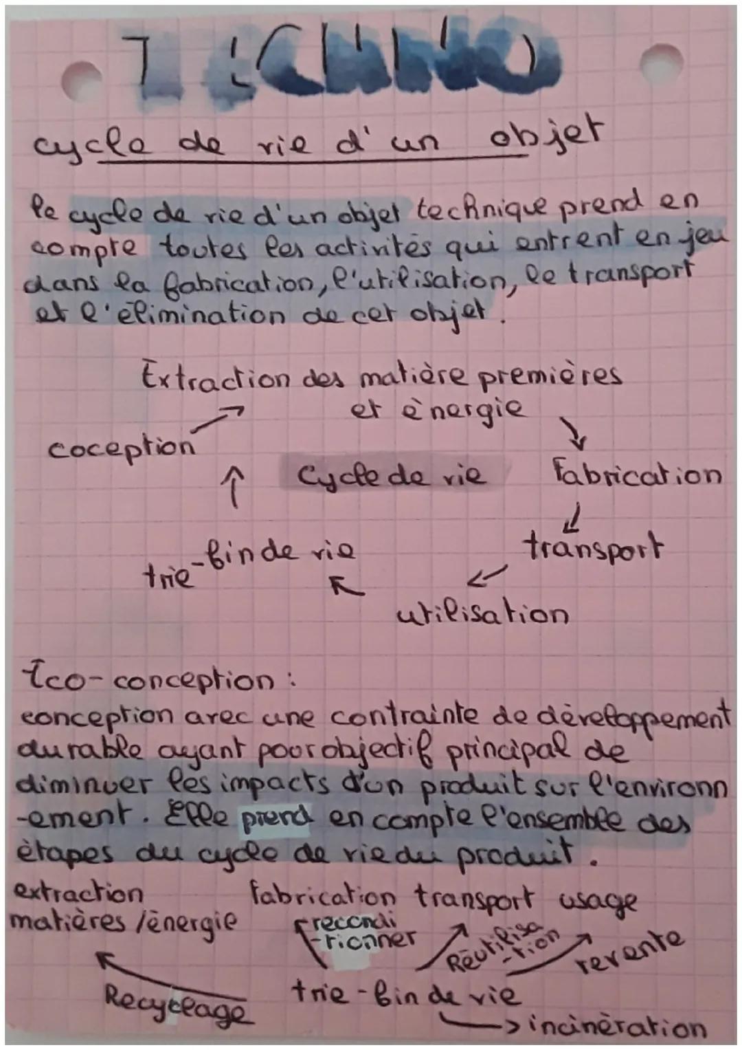 # 14CHNO

cycle de vie d' un objet

Pe cycle de rie d'un objet technique prend en
compre toutes les activités qui entrent en jeu
dans la fab