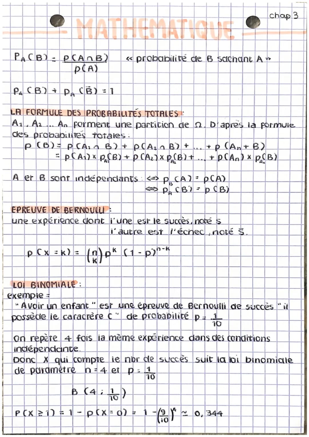 PACB) PCANB)
P(A)
P₂ (B) + P₂ (B) = 1
LA FORMULE DES PROBABILITES TOTALES
Az. A₂ An Forment une partition de 2. D'apres la formule
des proba