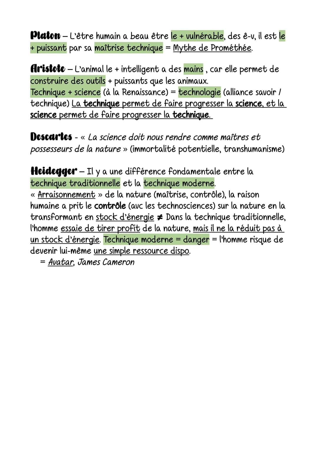 Philo - Nature & Technique
La nature: Ensemble des choses physiques et vivantes qui existent
indépendamment de l'Homme, c-à-d non fabriquées