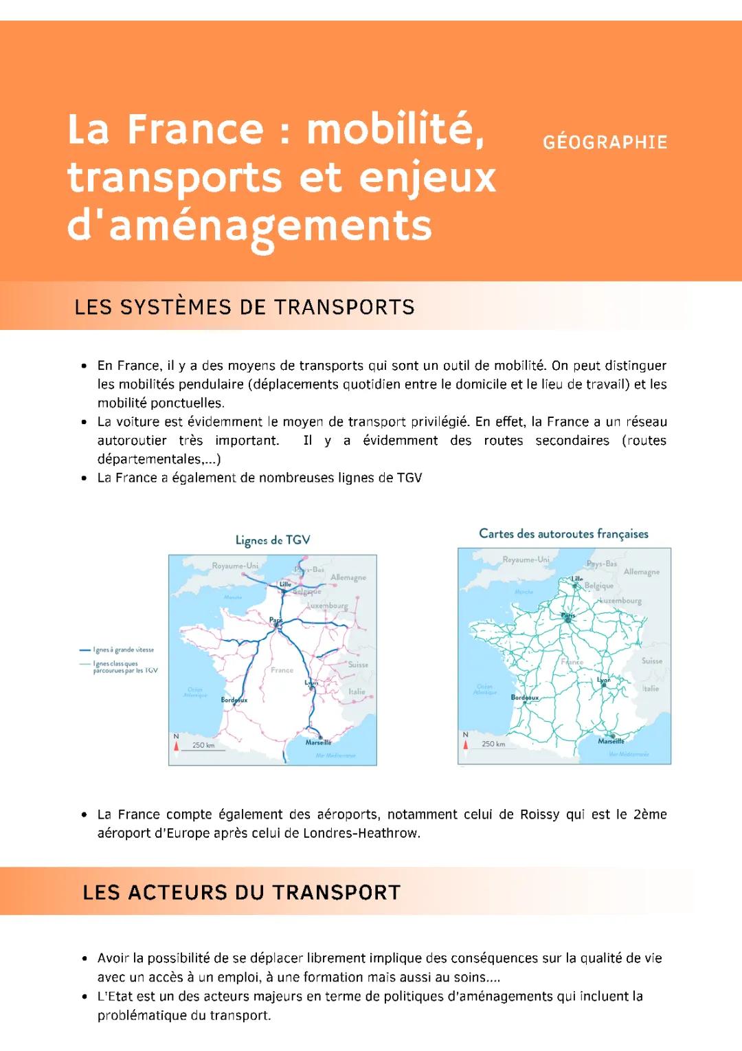 Enjeux de la mobilité en France: des transports aux nouvelles mobilités urbaines