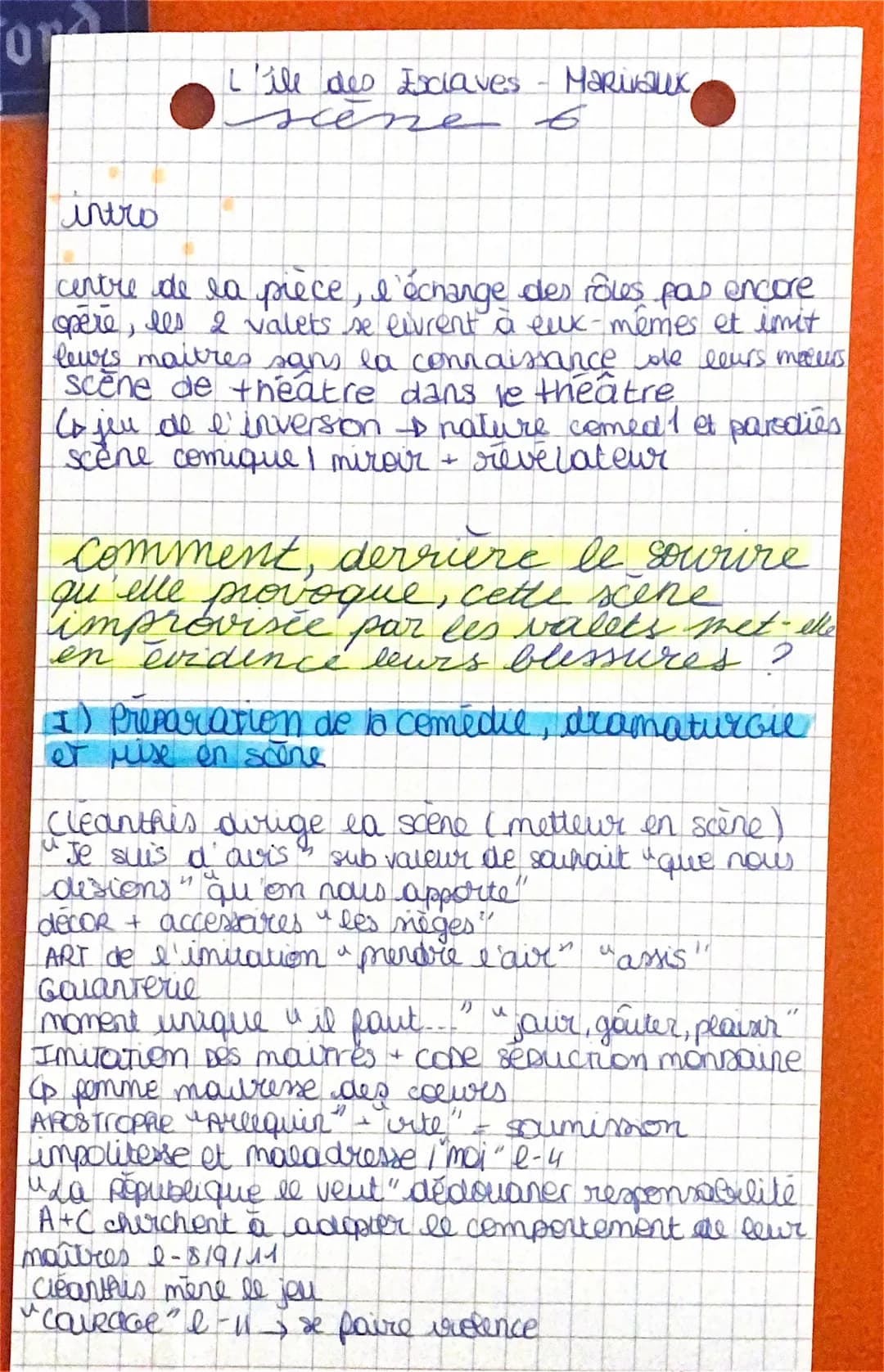 for
L'ile des Esclaves - Marivaux,
scène
6
intro
centre de la pièce, l'échange des rôles pas encore
opere, Ils 2 valets se exurent à eux-mêm