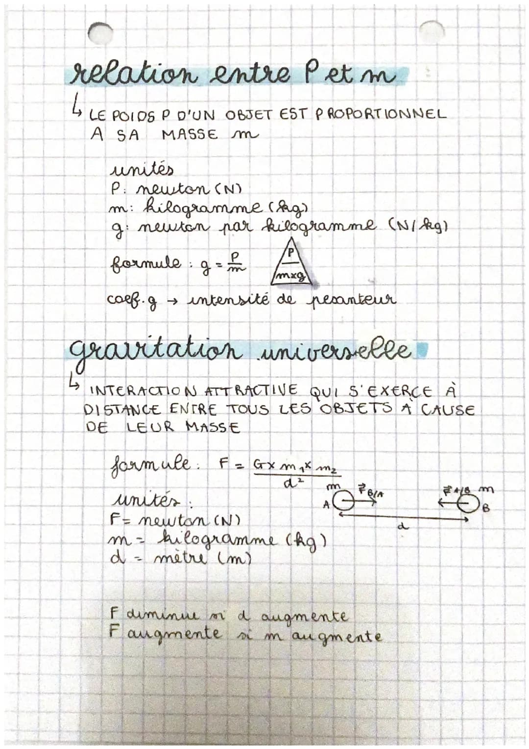 pesanteur
et gravitation
RAPPELS
mawement →→
vitlase →
trajectoire, vitesse.
CL
V = t
force de pesanteur = poids
4
FORCE D'ATTRACTION EXERCÉ